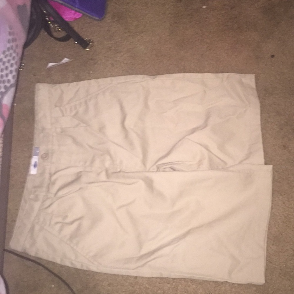 Husky plus size kaki shorts